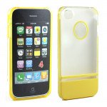 Wholesale iPhone 4 4S Two Tone Case (ClearYellow)